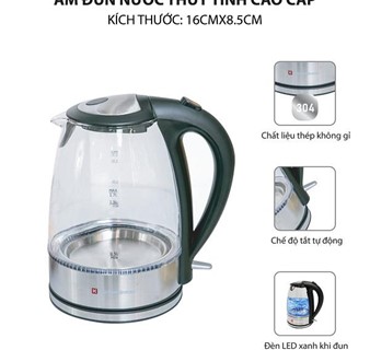 Ấm Đun Nước Thủy Tinh Kuchenzimmer 1.7 Lít - 3000273